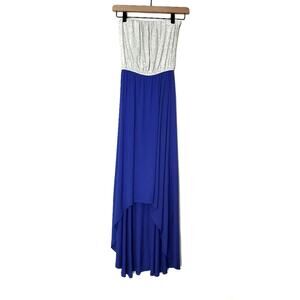 NWT Foreign Exchange | Hi-Lo Strapless Midi Dress